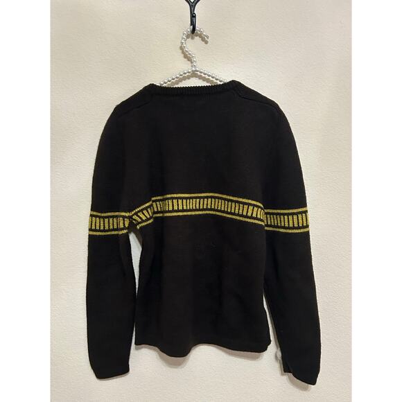 Vintage J.Crew Wool Sweater Mens Size Large Brown Knit Pullover Jumper TINY FLAW - Picture 7 of 7
